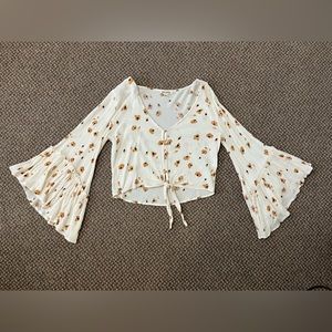 Billabong Floral Bell Sleeve Blouse